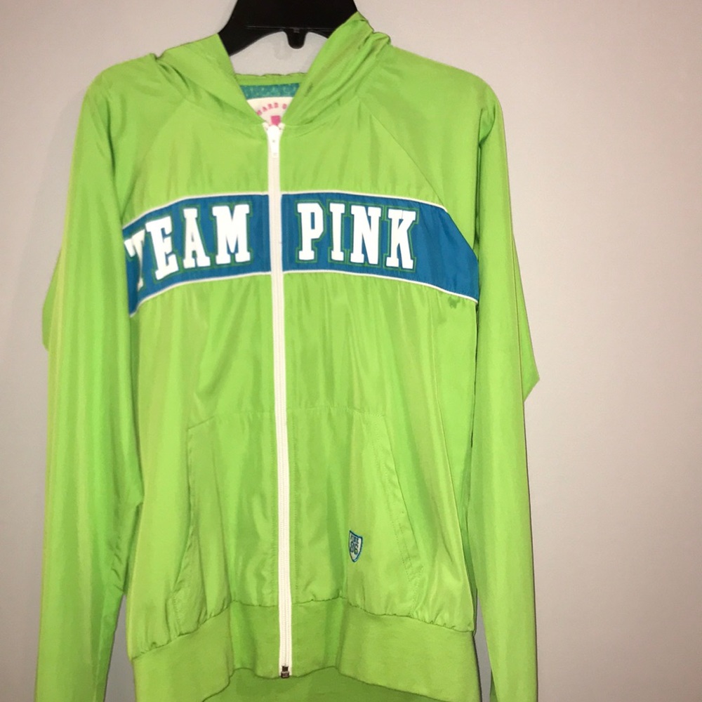 Green and blue windbreaker